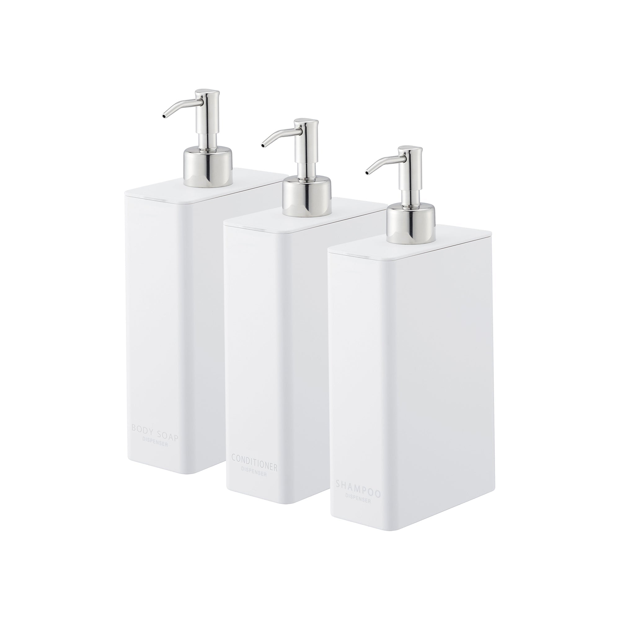 Spender Set aus Kunststoff mit Metallpumpe